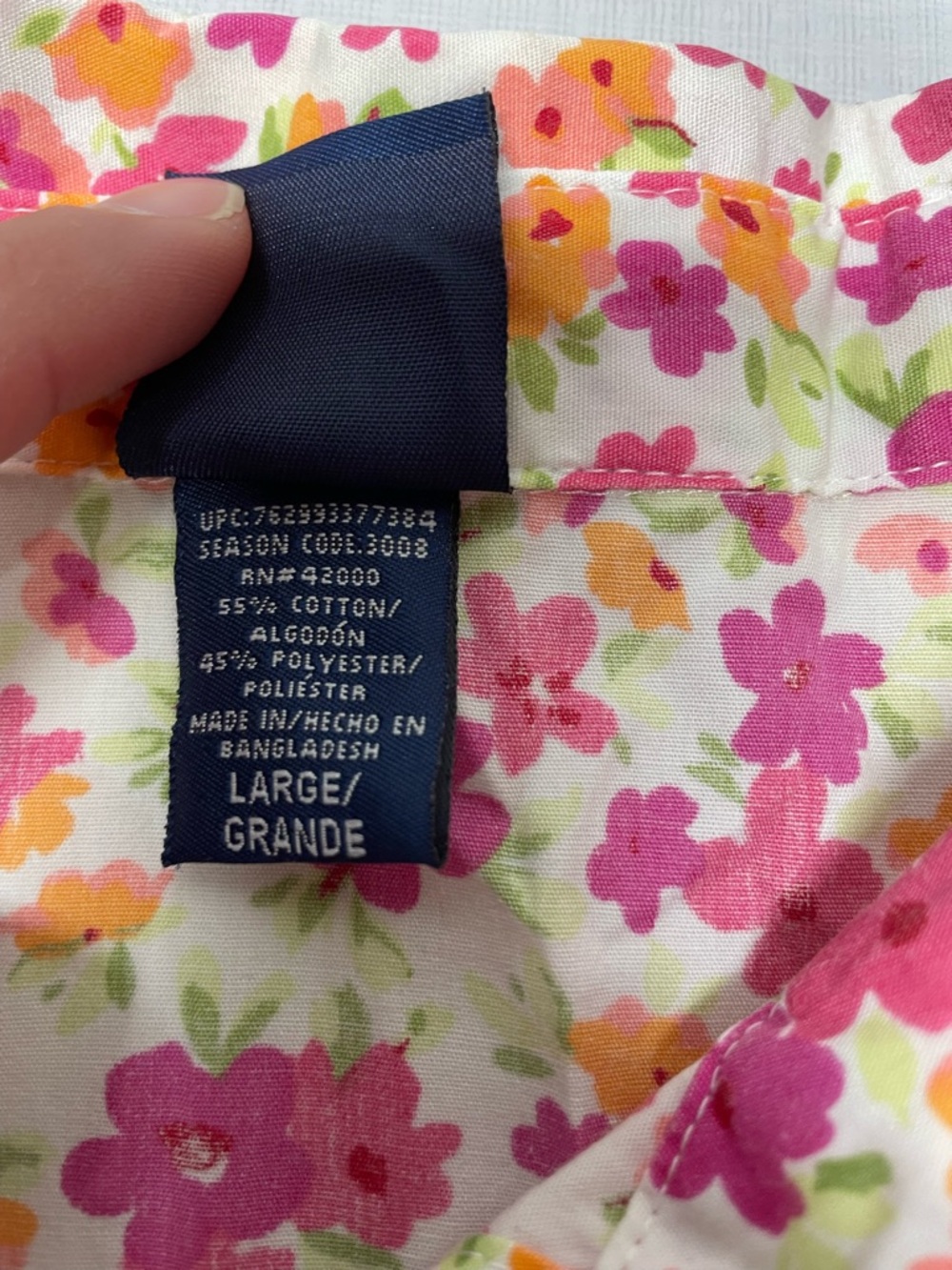 Basic Editions Floral Button-Down Shirt in White, Pink & Orange Women Sz: Large - Picture 5 of 6